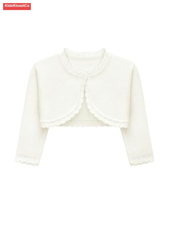 Other - Long Sleeve Cardigan Knit Button Closure Bolero Shrug Baby Girl Cotton Acrylic